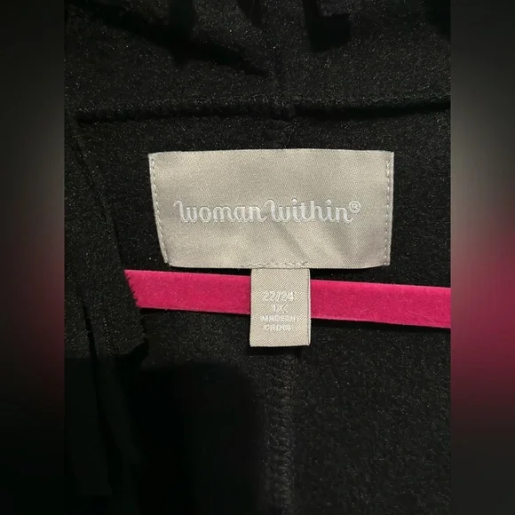 WomanWithin- Black Fringe Cardigan 1X - Picture 4 of 5